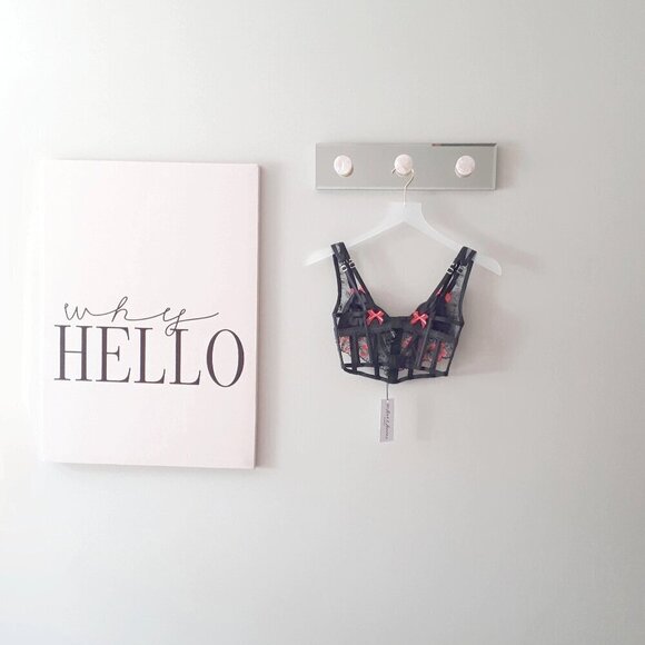 NWT For Love & Lemons Penelope floral embroidery bustier, XXS - Picture 10 of 14